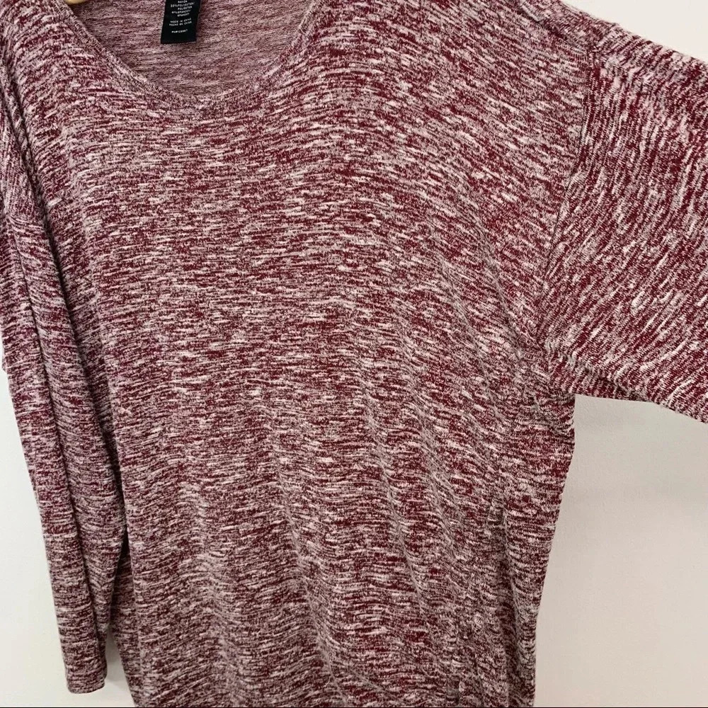 Design History Womans Knit Sweater Top XXL Maroon Soft Cozy Long Sleeve - Picture 2 of 9